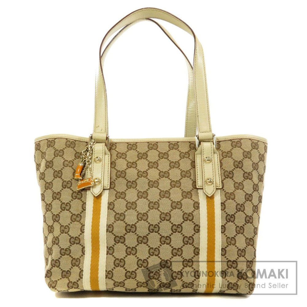 Gucci Jolicoeur tote bag monogram canvas leather Brown